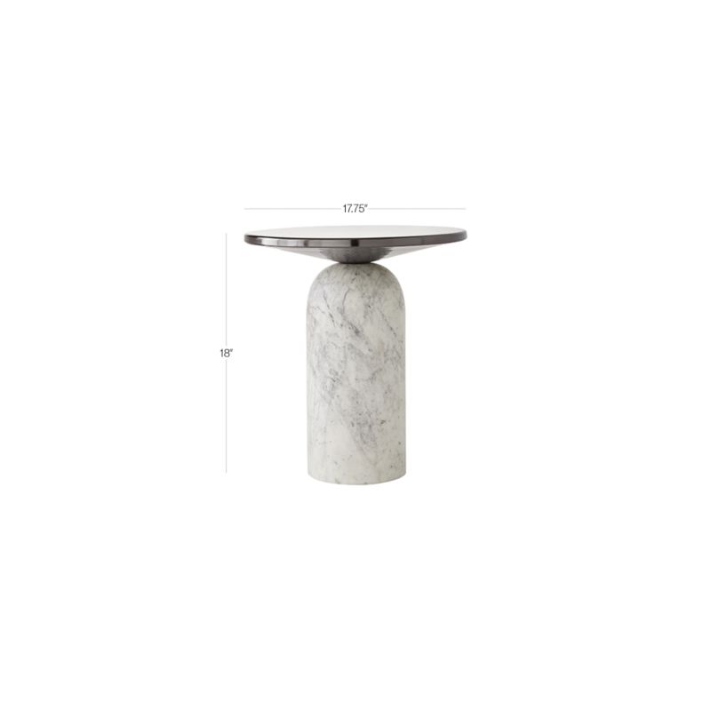 View Martini Side Table with White Marble Base - image 3 of 15