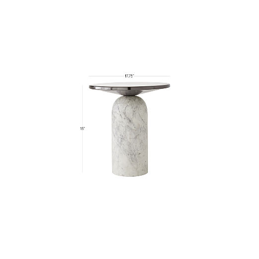 Martini Side Table with White Marble Base