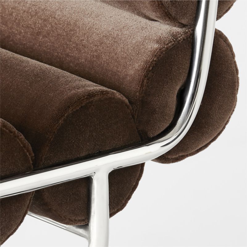 Martos Chocolate Faux Mohair Modern Office Chair + Reviews CB2