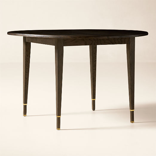 Marylebone 48" Round Dark Wood Dining Table by Todd Snyder