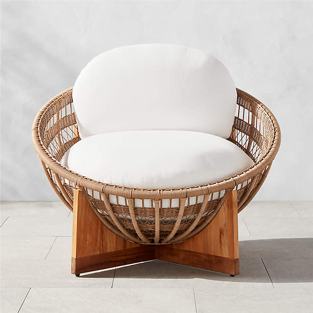 Middlebrook designs outdoor rattan papasan chairs with discount cushions