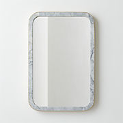Masine Unlacquered Brass and Marble Rectangular Wall Mirror 24"X36"