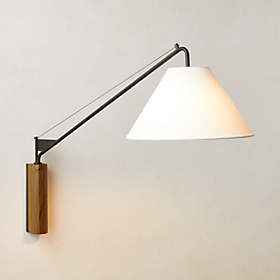 Ahva Blackened Brass Double Arm Articulating Wall Sconce Light