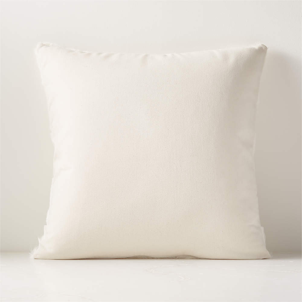 Match White Cowhide Modern Throw Pillow with Down-Alternative Insert 20