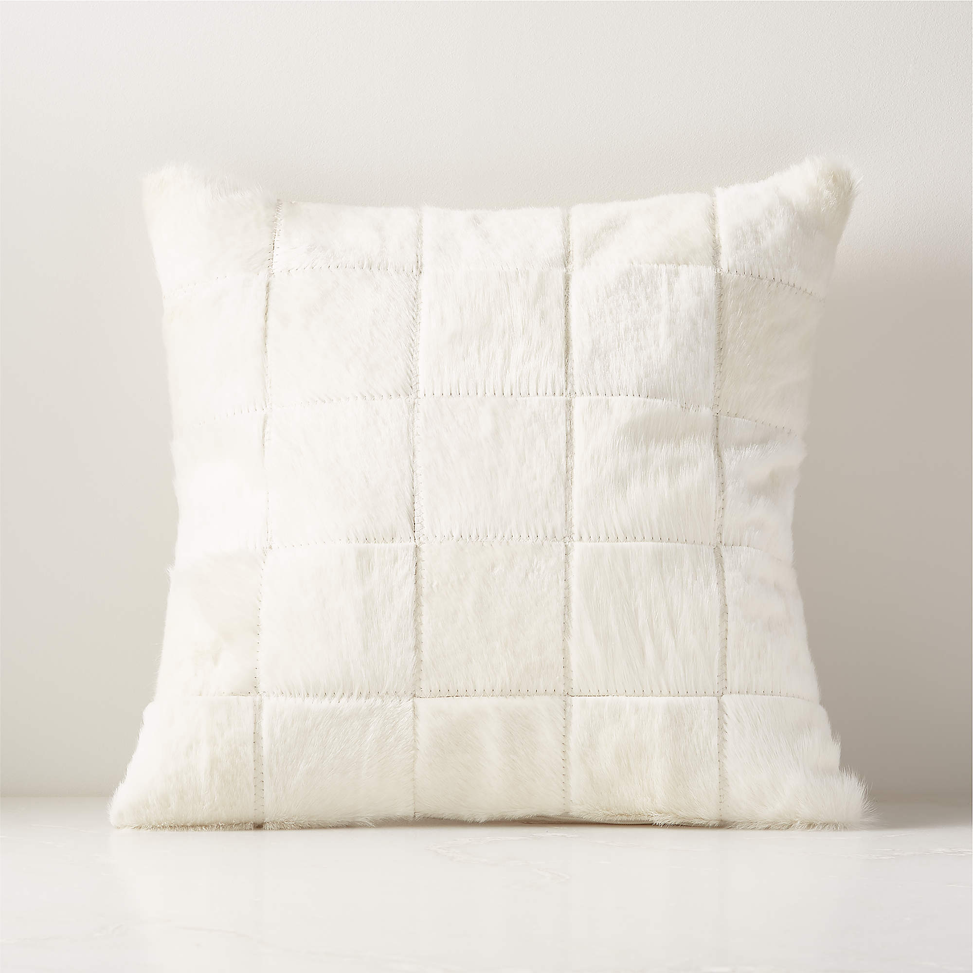 20" Match Hide White Throw Pillow CB2