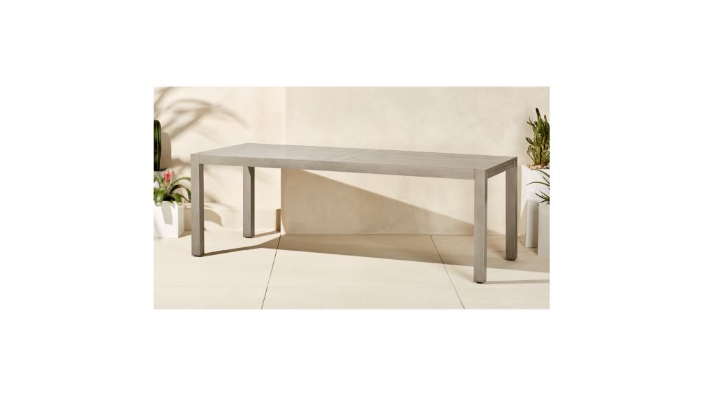 Matera Large Outdoor Grey Dining Table + Reviews | CB2