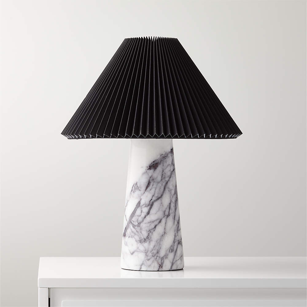 hebben Wegversperring Waarneembaar Matilde Modern Marble Table Lamp with Black Shade + Reviews | CB2