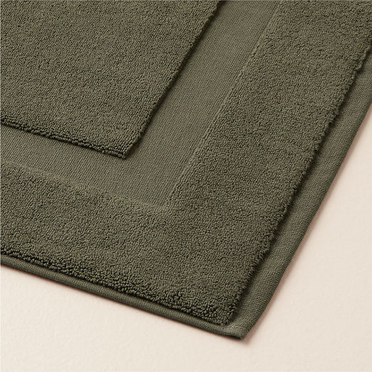Matin Organic Cotton Smoked Green Bath Runner Rug 24"x60"