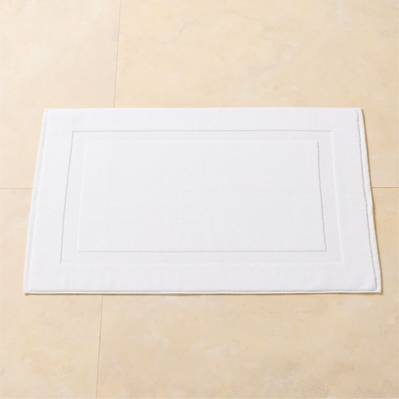 View Matin Organic Cotton White Bath Mat 24"x36" details