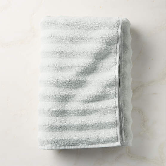 Matin Wavy Organic Cotton Mist Green Bath Towel