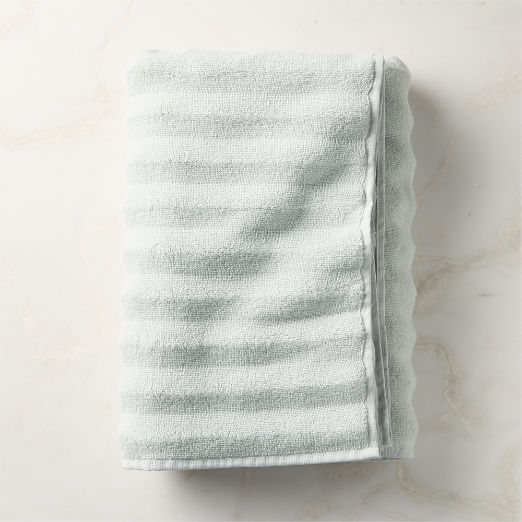 Matin Wavy Organic Cotton Mist Green Bath Towel