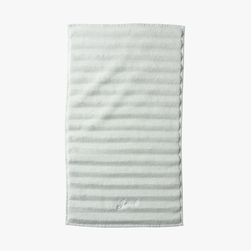 Matin Wavy Organic Cotton Mist Green Hand Towel - image 2 of 5