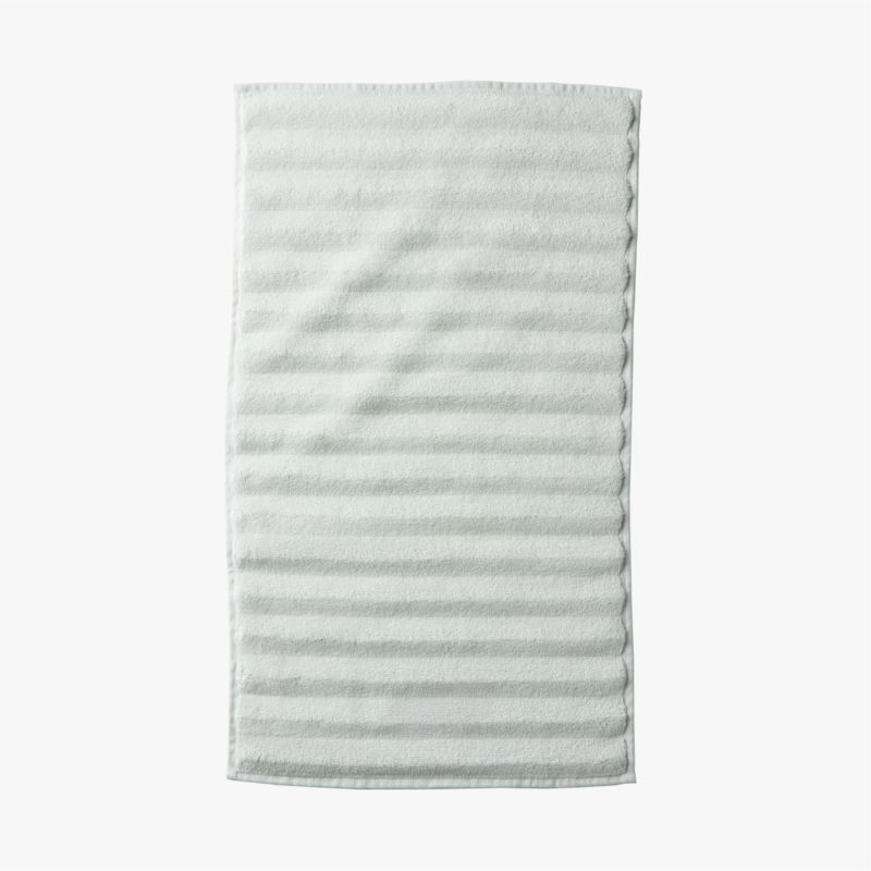 Matin Wavy Organic Cotton Mist Green Hand Towel - image 3 of 5