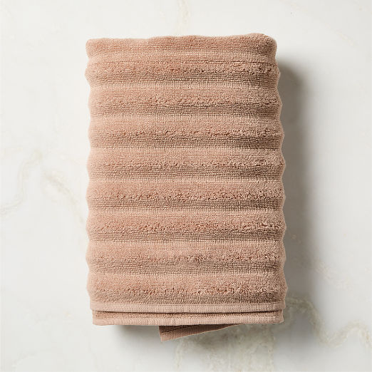 Matin Wavy Organic Cotton Brown Bath Towel