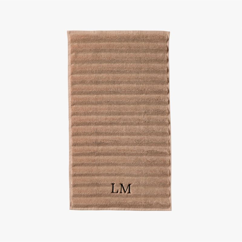 Matin Wavy Organic Cotton Brown Hand Towel - image 2 of 6