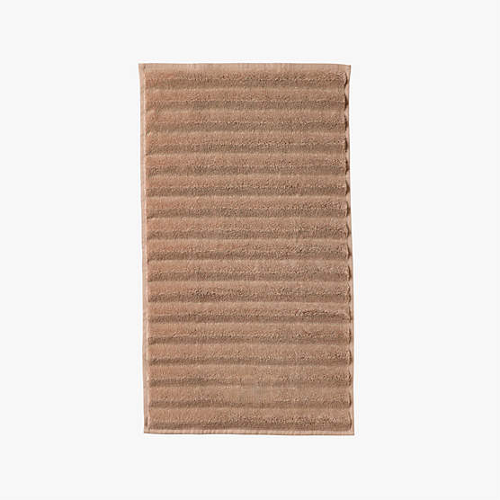 Matin Wavy Organic Cotton Brown Hand Towel