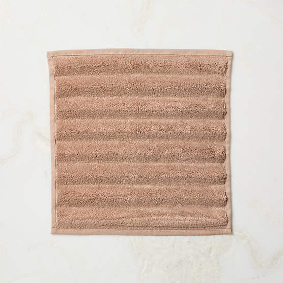 Matin Wavy Organic Cotton Brown Washcloth