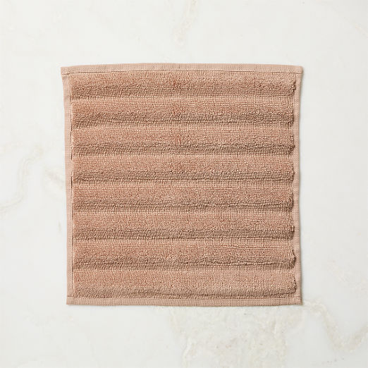 Matin Wavy Organic Cotton Brown Washcloth