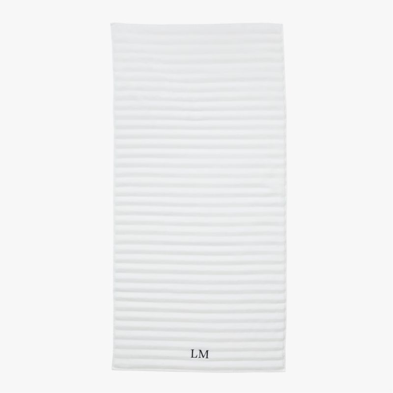 Matin Wavy Organic Cotton White Bath Towel - image 2 of 9