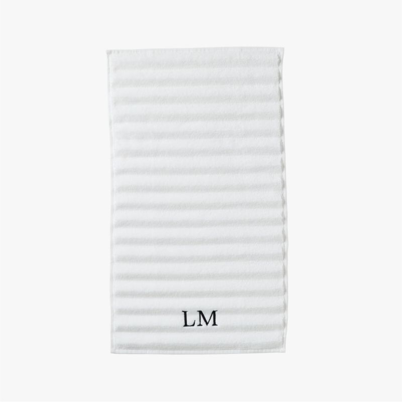 Matin Wavy Organic Cotton White Hand Towel - image 2 of 9