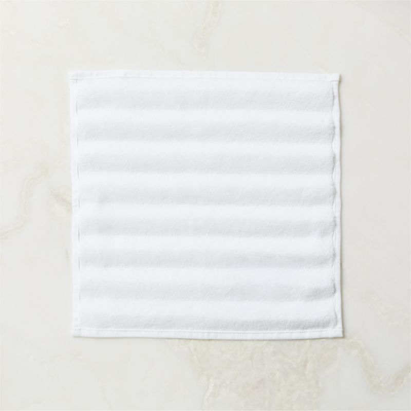 View Matin Wavy Organic Cotton White Washcloth details