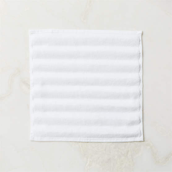 Matin Wavy Organic Cotton White Washcloth