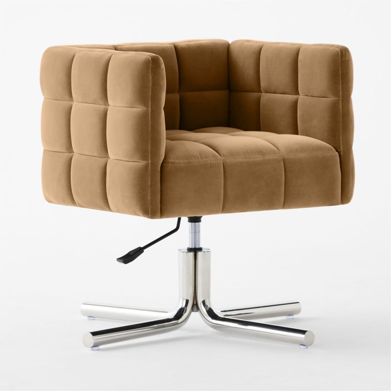 Matrice Camel Velvet Office Chair - image 4 of 8