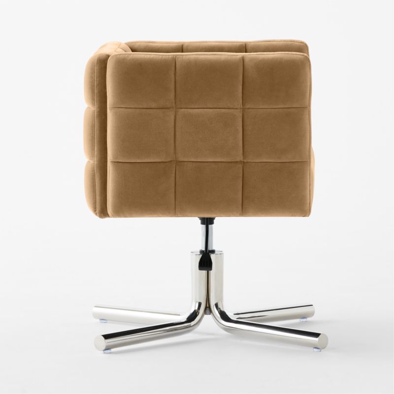 Matrice Camel Velvet Office Chair - image 5 of 8