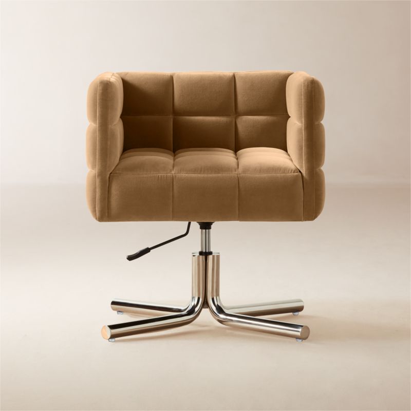 Matrice Camel Velvet Office Chair - image 0 of 8