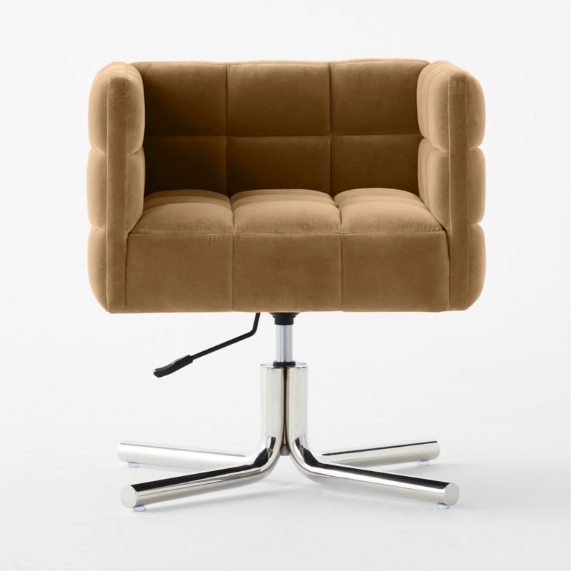 Matrice Camel Velvet Office Chair - image 3 of 8