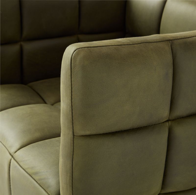 Matrice Green Leather Office Chair - image 7 of 11