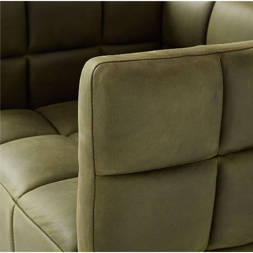 Matrice Green Leather Office Chair