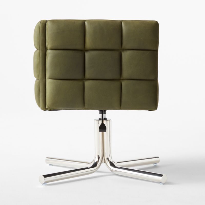 Matrice Green Leather Office Chair - image 5 of 11