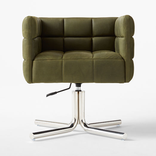 Matrice Green Leather Office Chair