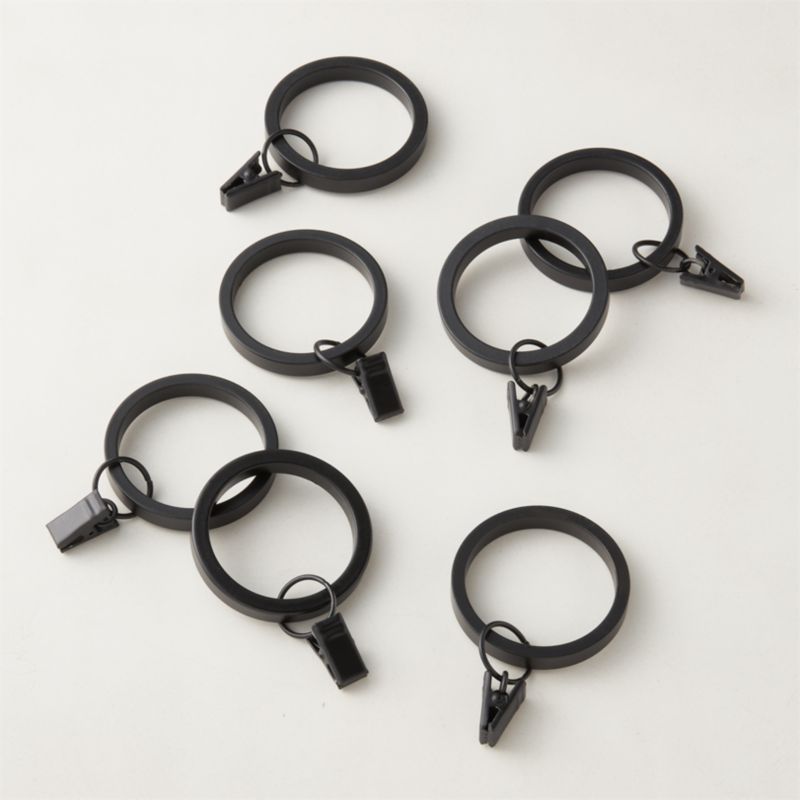 Matte Black Curtain Clips Set Of 7 Cb2