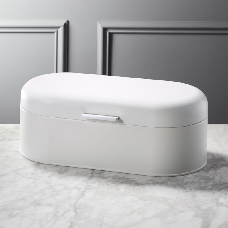 View Matte White Rectangular Bread Box details