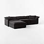 View Mattea 4-Piece Charcoal Black Performance Linen Sectional Sofa with Left-Arm - image 3 of 6