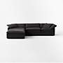 View Mattea 4-Piece Charcoal Black Performance Linen Sectional Sofa with Left-Arm - image 2 of 6