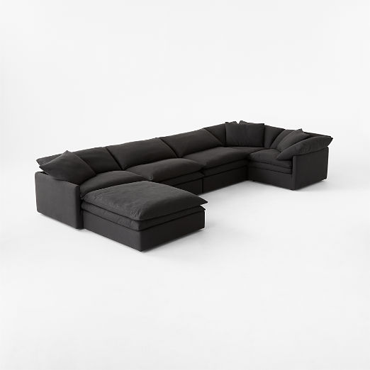 Mattea 6-Piece Sectional Sofa with Left Arm Hatch Charcoal