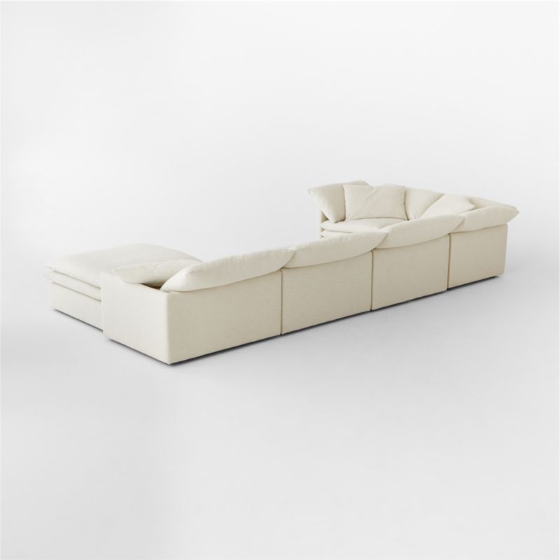 Mattea 6-Piece Neutral Performance Linen Sectional Sofa with Right Arm ...
