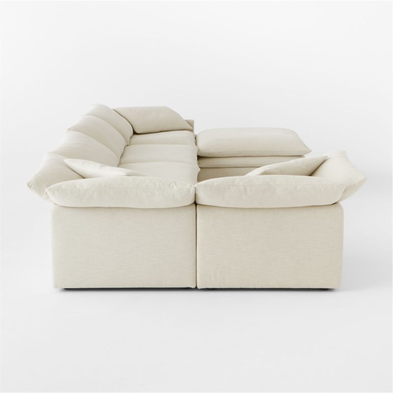 Mattea 6-Piece Neutral Performance Linen Sectional Sofa with Right Arm ...