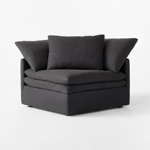 Mattea Charcoal Black Performance Linen Corner Chair