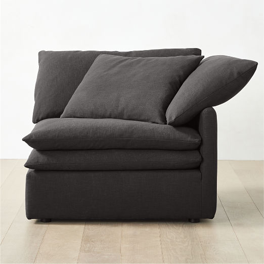 Mattea Charcoal Black Performance Linen Corner Chair