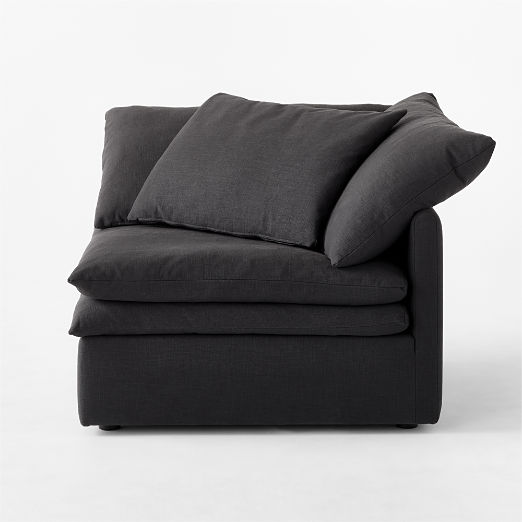 Mattea Charcoal Black Performance Linen Corner Chair