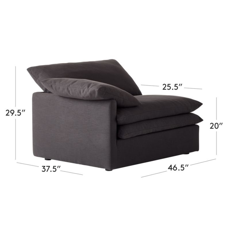 View Mattea Charcoal Black Performance Linen Left-Arm Chair - image 3 of 8