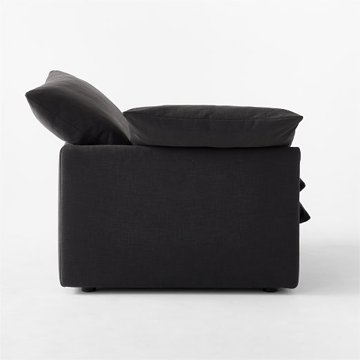 Mattea Charcoal Black Performance Linen Left-Arm Chair