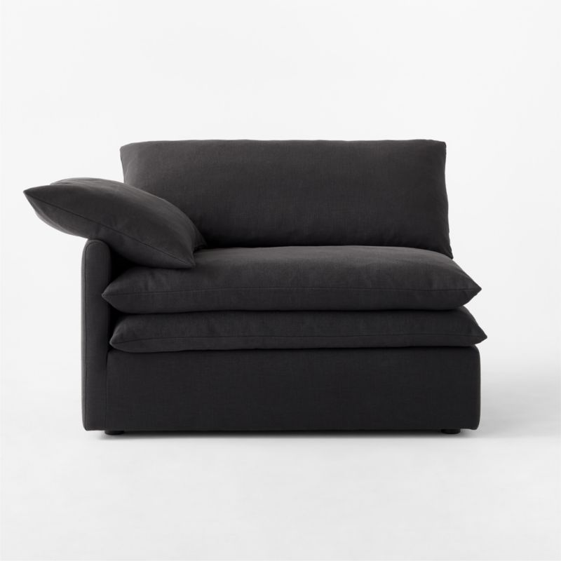 Mattea Charcoal Black Performance Linen Left-Arm Chair - image 3 of 8