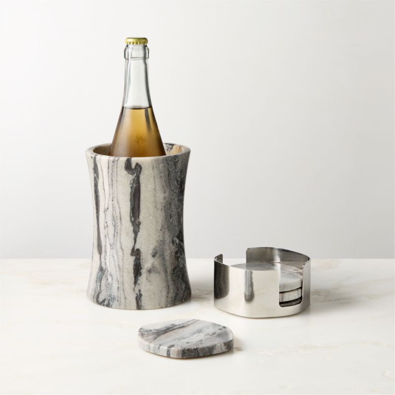 View Matteo Marble and Stainless Steel Wine Accessories Gift Set details