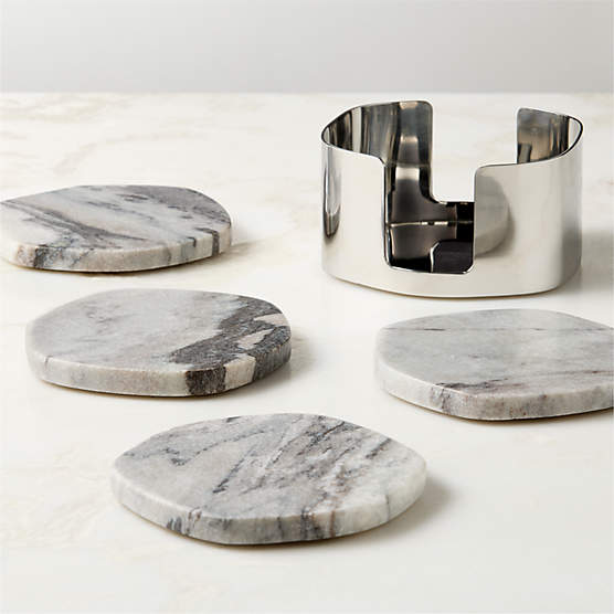 Matteo Grey Marble Coasters Set of 4
