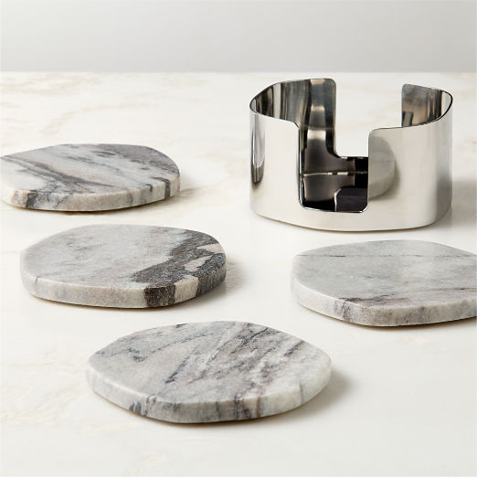 Matteo Grey Marble Coasters Set of 4